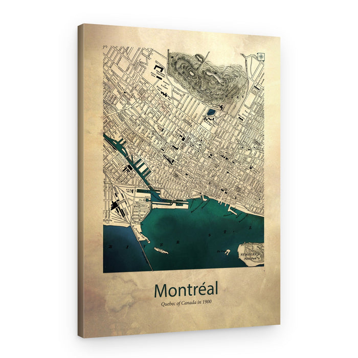 Vintage Montreal Map – Canvas Print