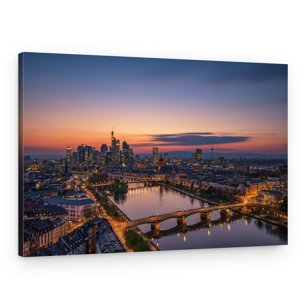 Frankfurt Sunset Skyline – Canvas Print