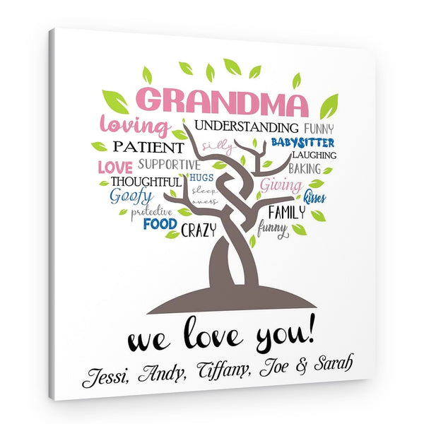 Grandma Loving We Love You Custom Canvas Print
