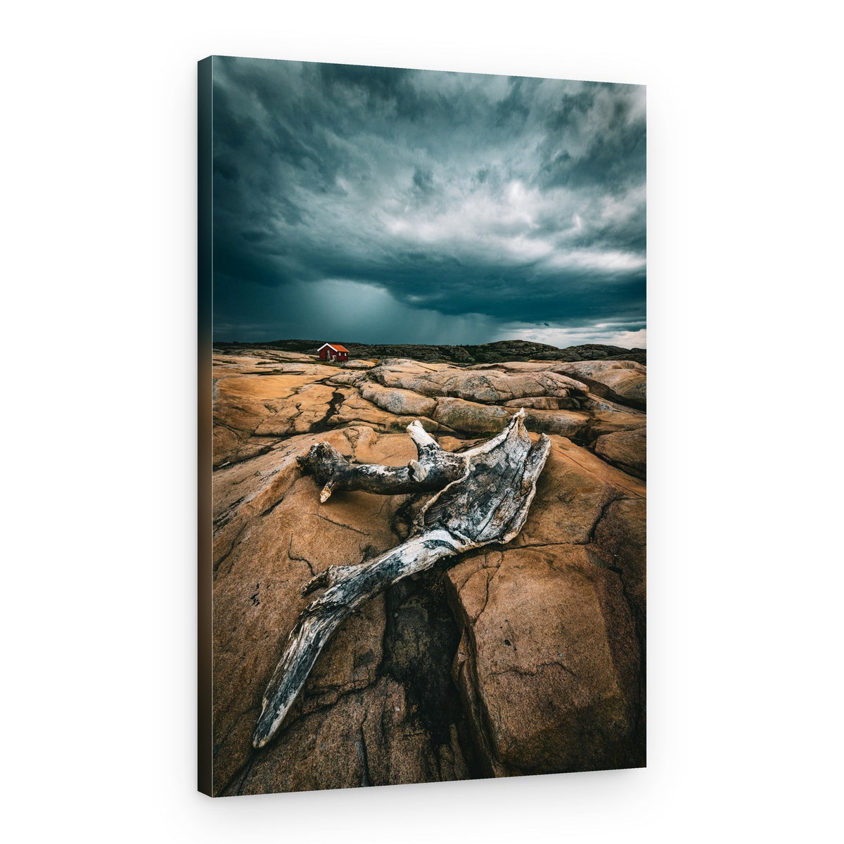 Isolated Cabin Dramatic Sky – Canvas Print