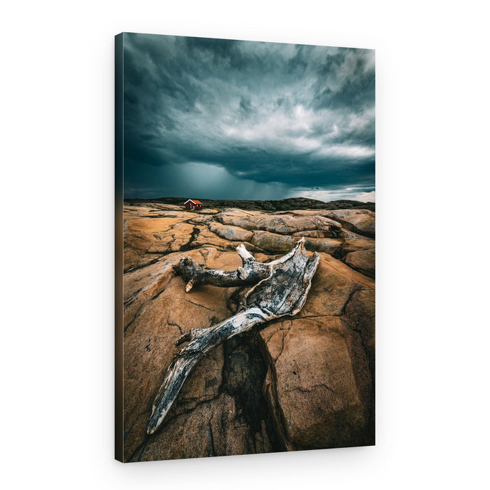 Isolated Cabin Dramatic Sky – Canvas Print