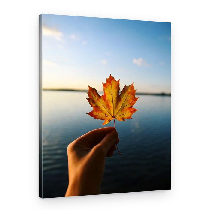 Golden Autumn Maple Leaf – Canvas Print