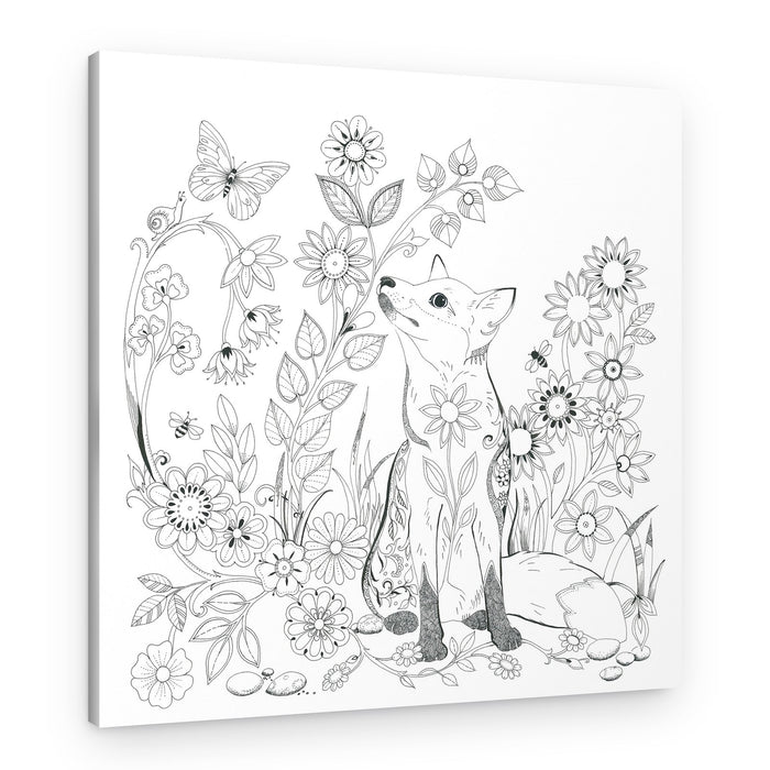 Fox in Garden – Canvas Print