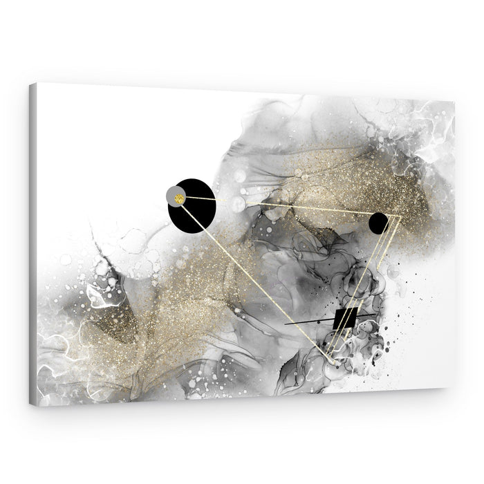 Abstract Gold Ink Geometry – Canvas Print