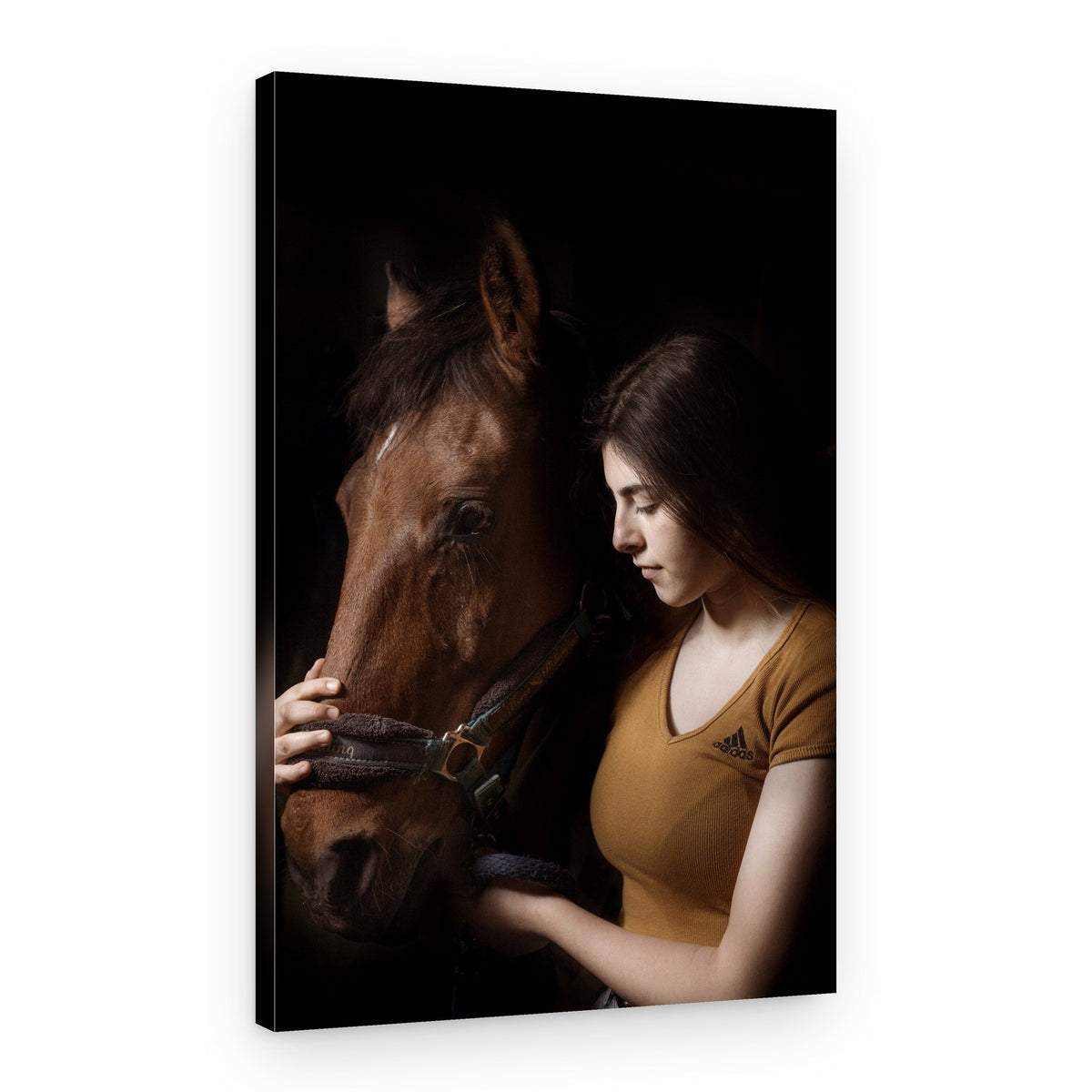 Woman and Horse Bond – Canvas Print
