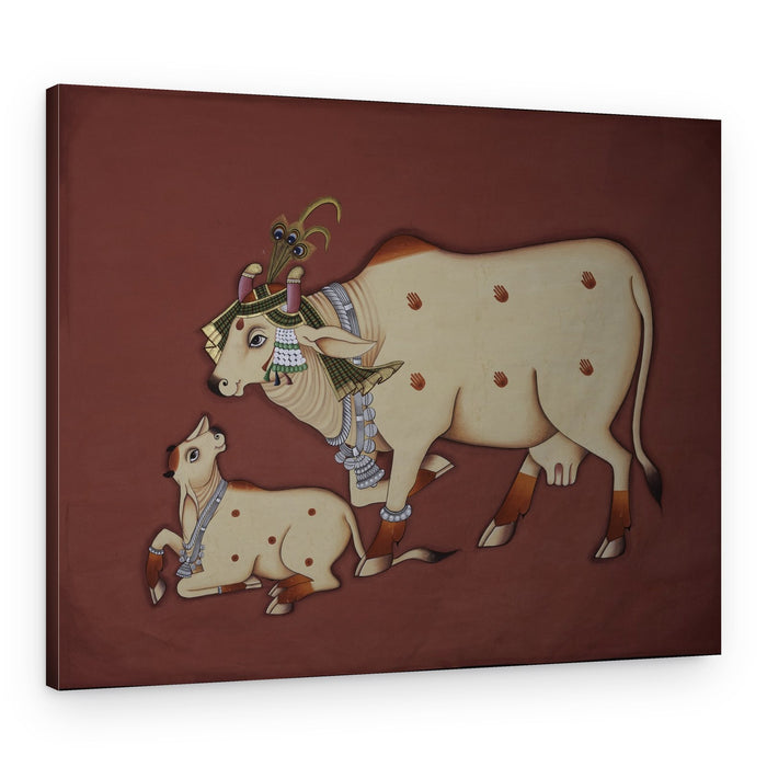 Sacred Cow and Calf – Canvas Print
