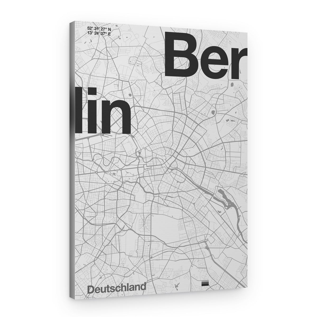 Minimalist Berlin Map – Canvas Print