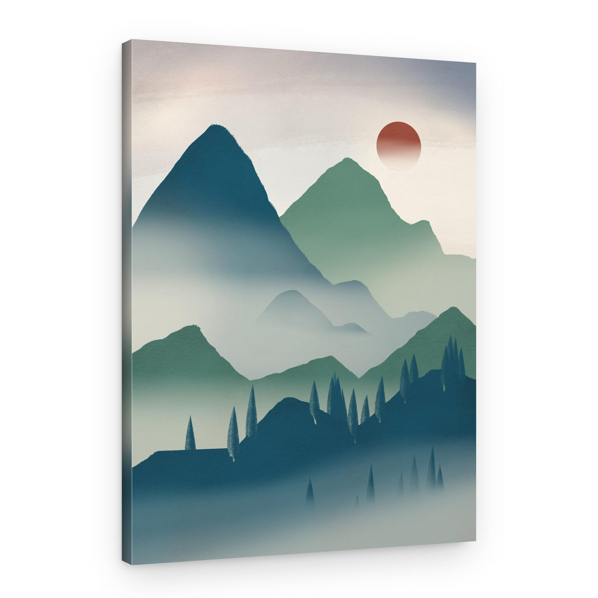 Misty Mountain Sunset – Canvas Print