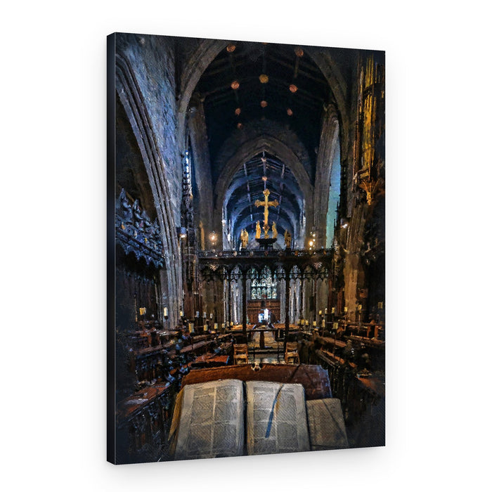 Gothic Church Interior – Canvas Print