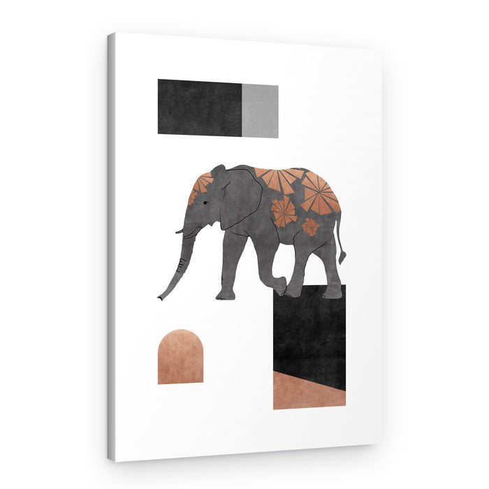 Geometric Safari Elephant – Canvas Print