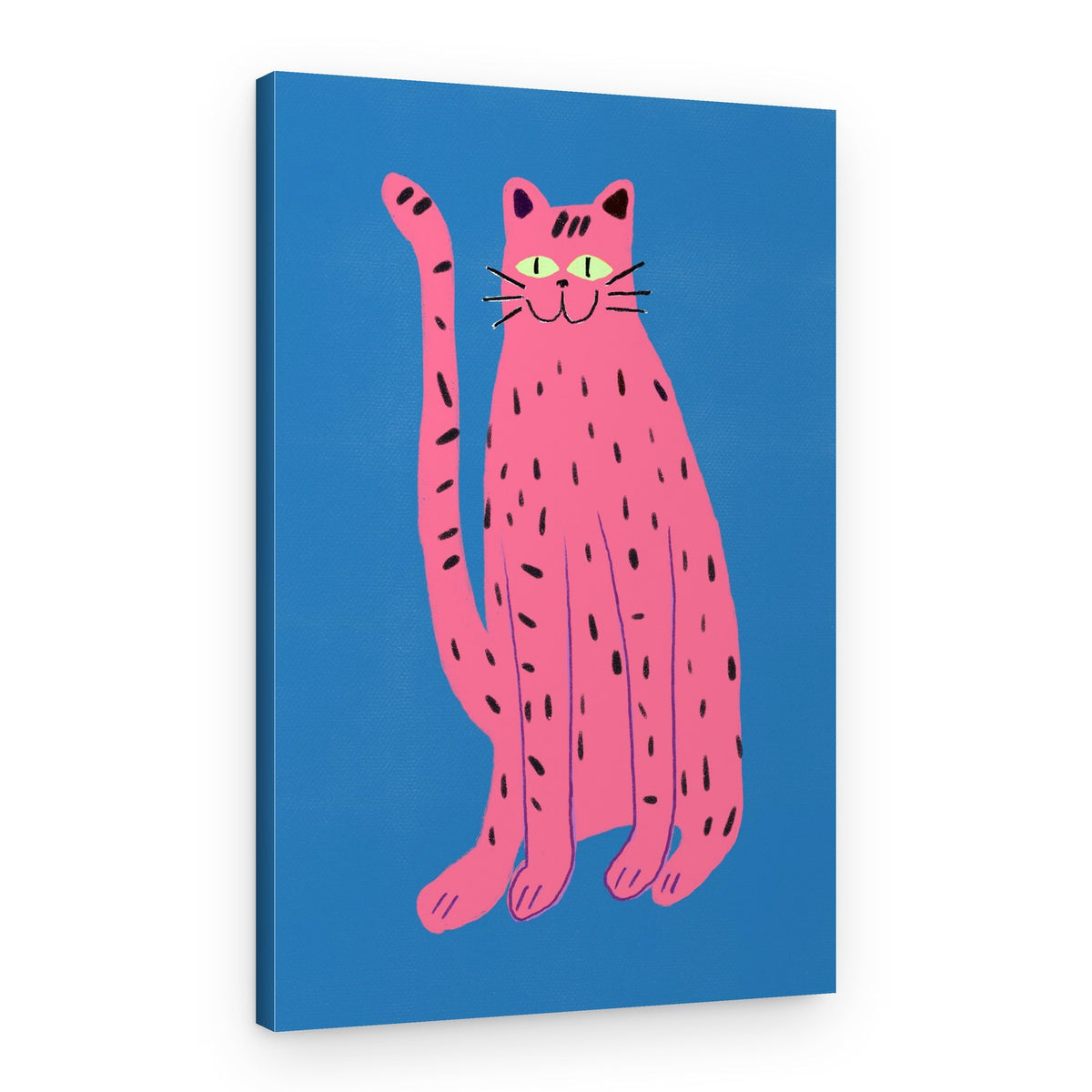 Happy Spotted Cat – Canvas Print