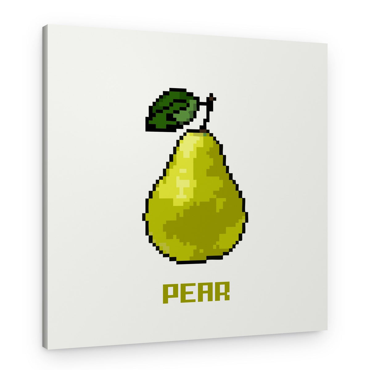 Green Pixel Pear – Canvas Print