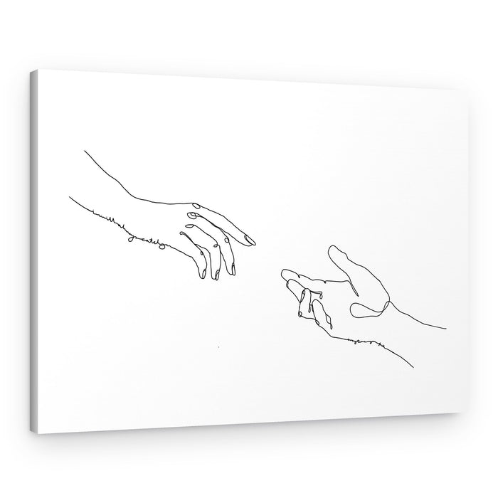 Minimalist Hands Reaching – Canvas Print