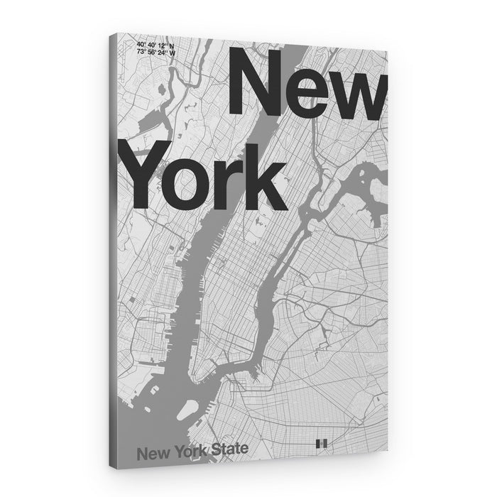 Modern New York City Map – Canvas Print