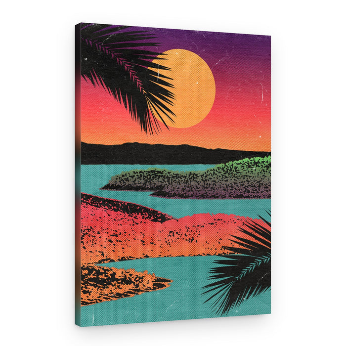 Retro Tropical Sunset – Canvas Print