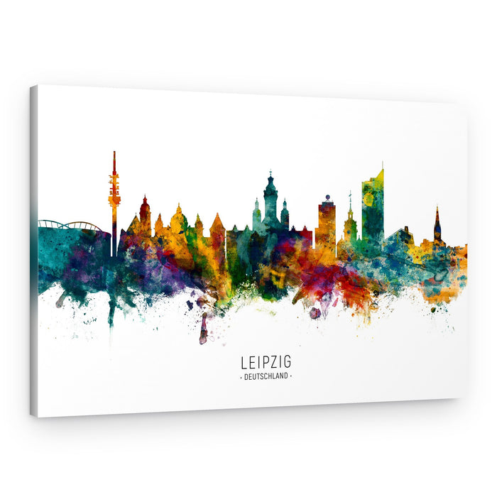 Watercolor Leipzig Skyline – Canvas Print