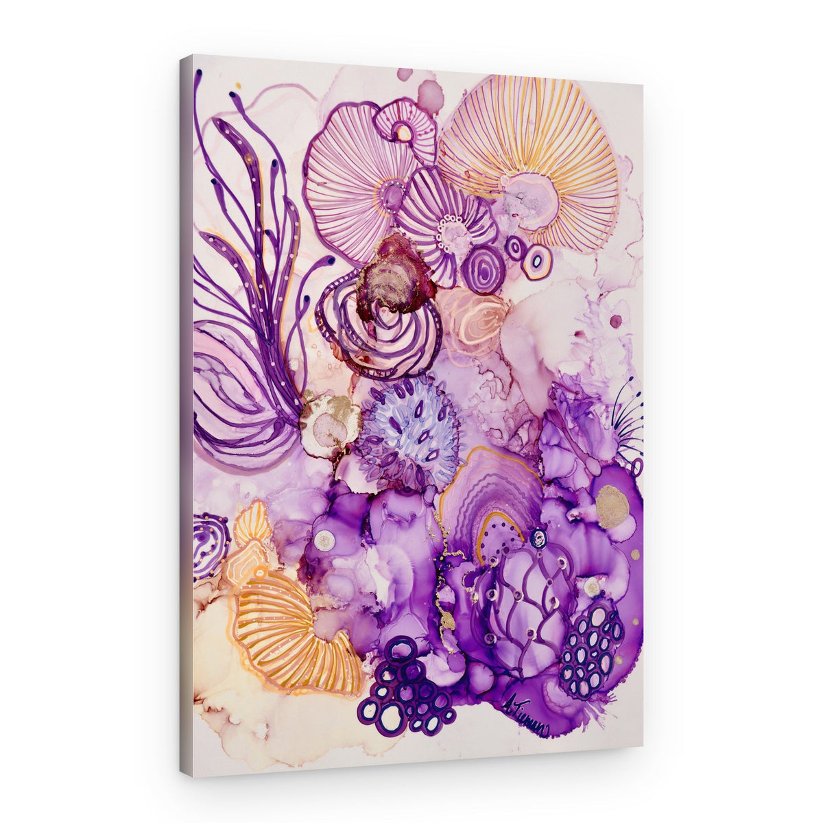 Purple Gold Fantasy Bloom – Canvas Print