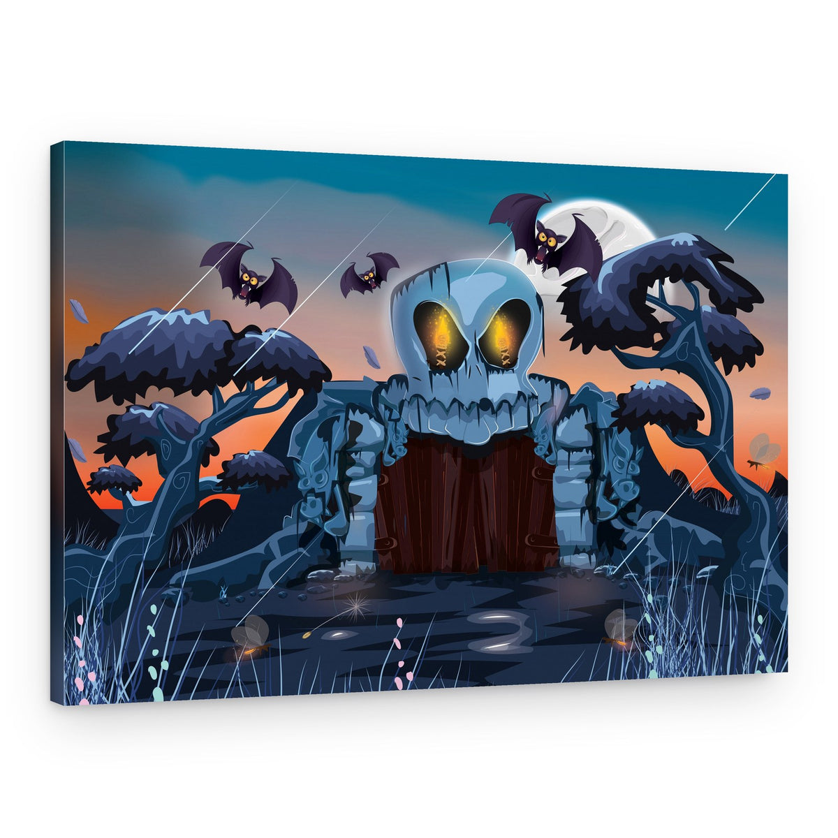 Moonlit Skull Gate – Canvas Print