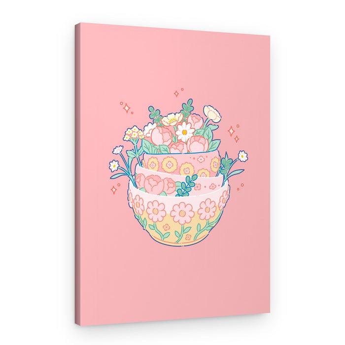 Charming Floral Stack – Canvas Print
