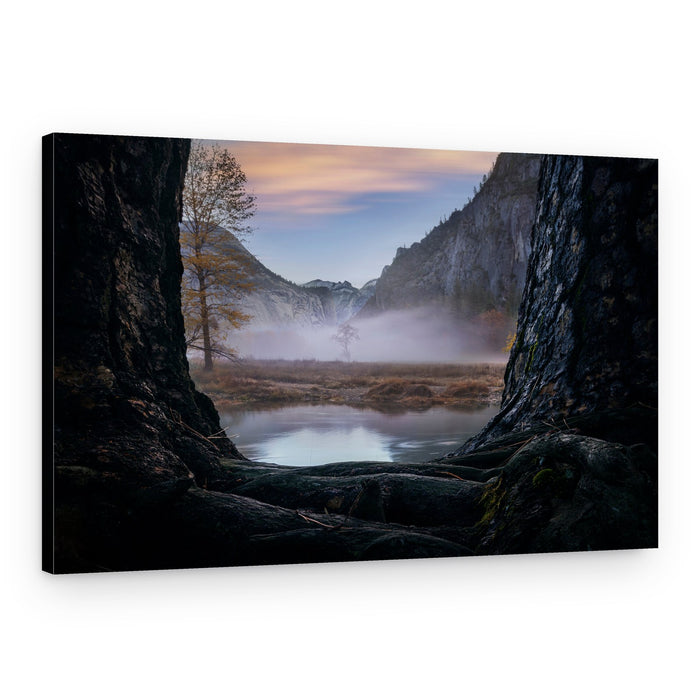 Misty River Valley – Canvas Print