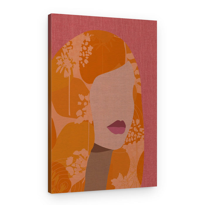Feminine Floral Portrait – Canvas Print