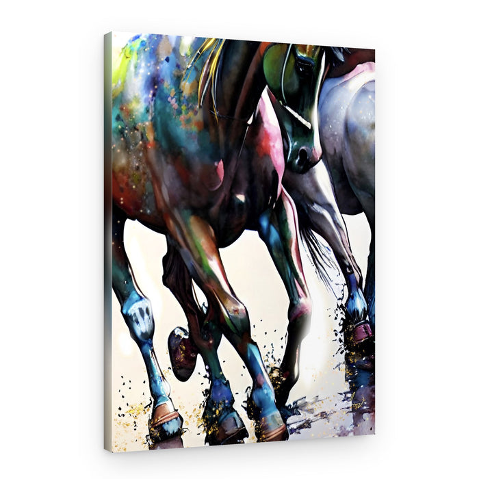 Vibrant Running Horses – Canvas Print