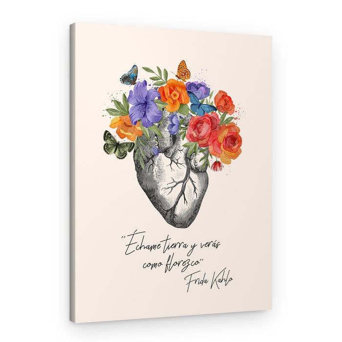 Blooming Heart Inspirational Quote – Canvas Print