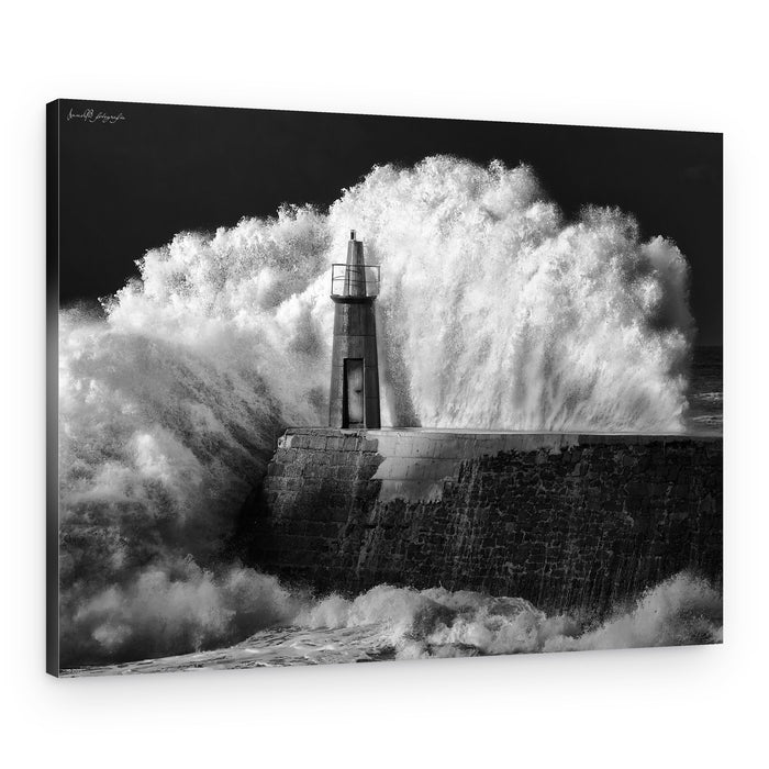 Lighthouse Storm Waves – Canvas Print