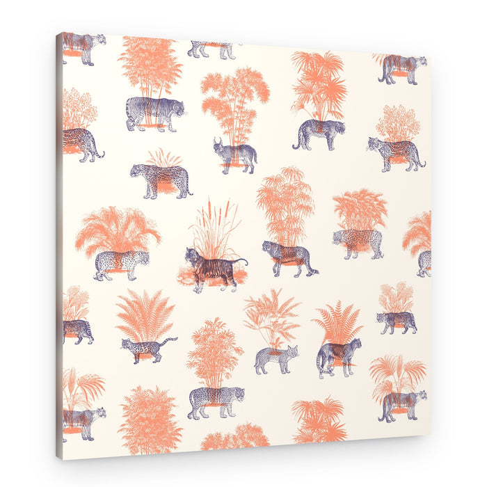 Tropical Felines Pattern – Canvas Print