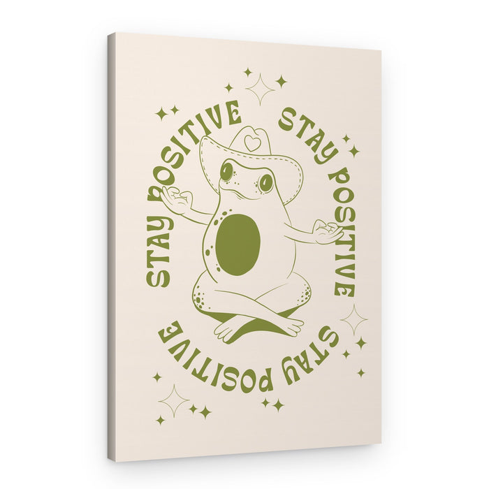 Stay Positive Yoga Frog – Canvas Print