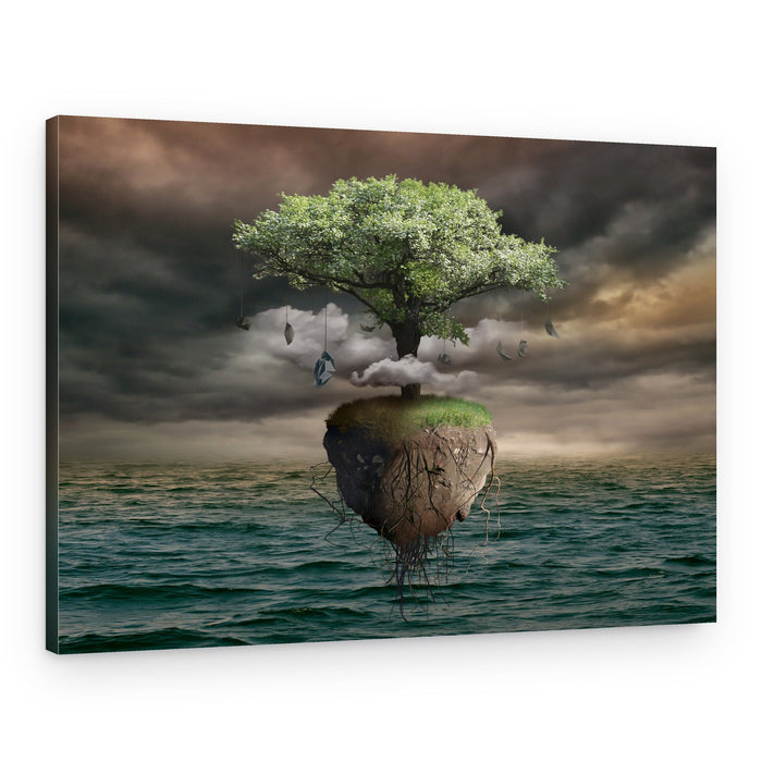 Floating Money Tree Island – Canvas Print