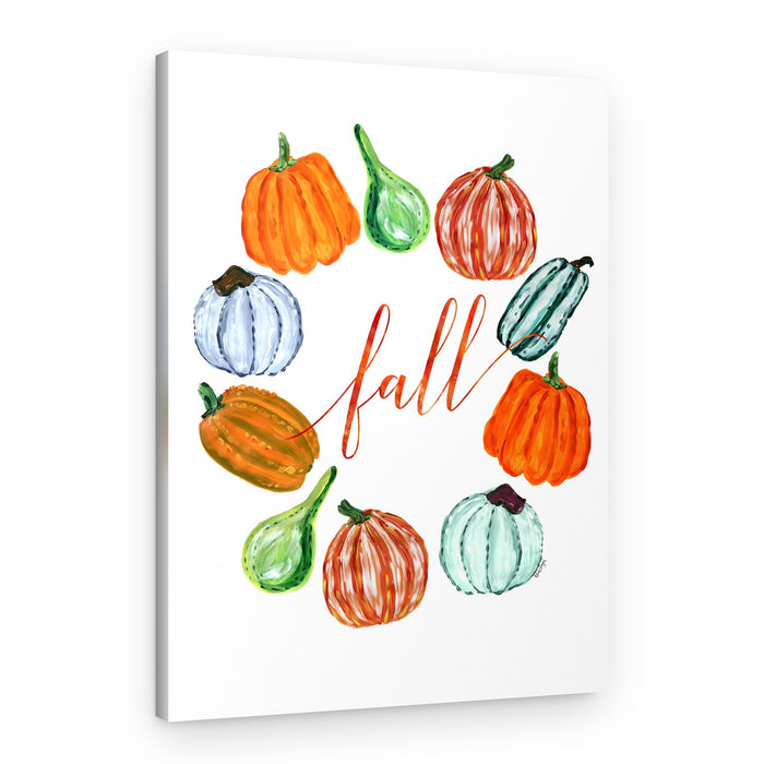 Autumn Pumpkin Wreath – Canvas Print