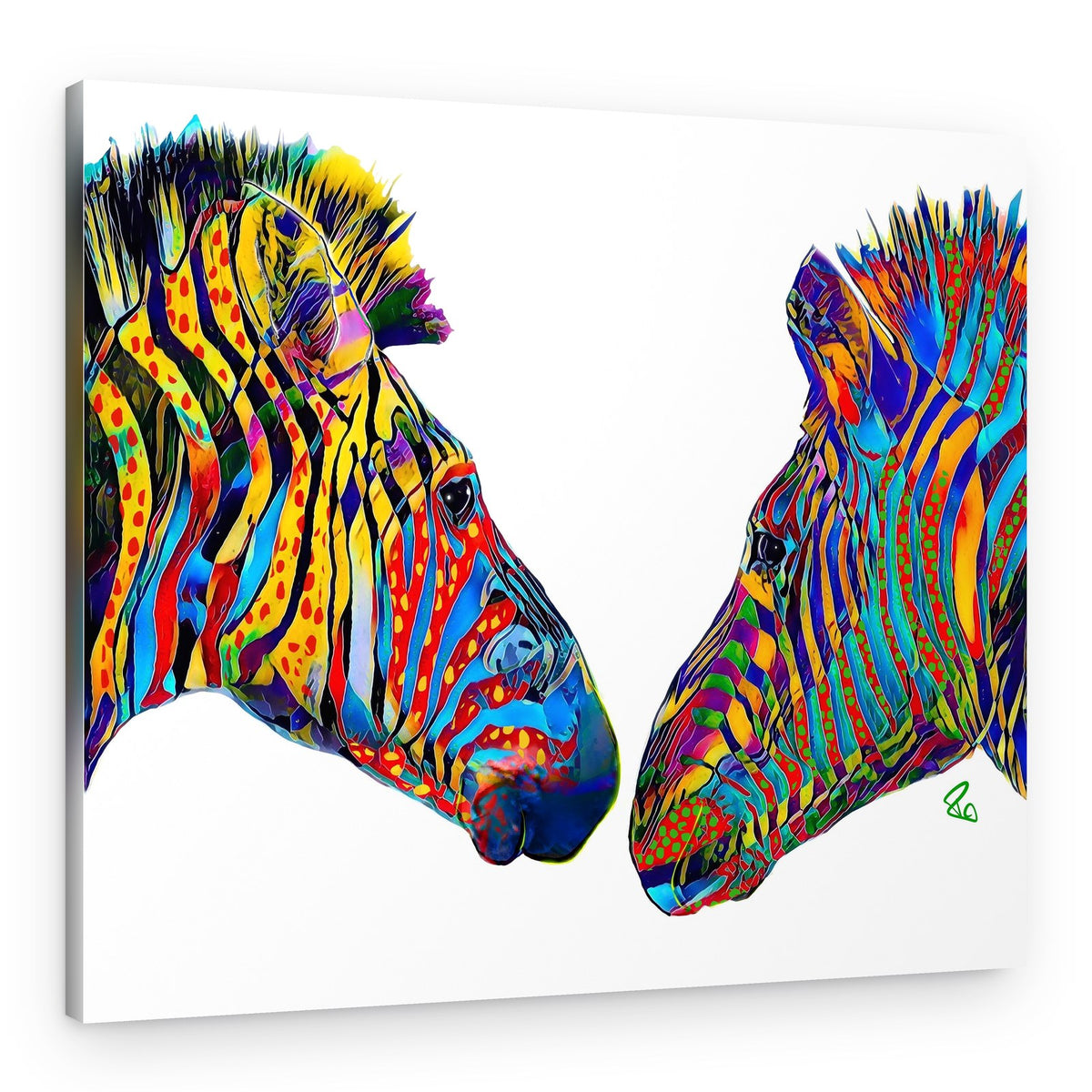 Vibrant Zebra Duo – Canvas Print