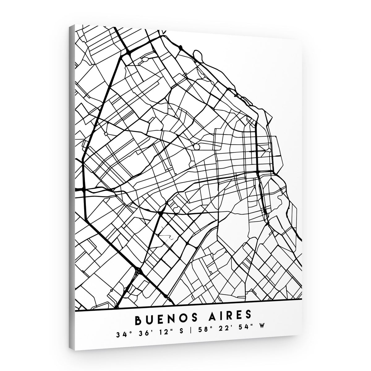 Buenos Aires City Map – Canvas Print