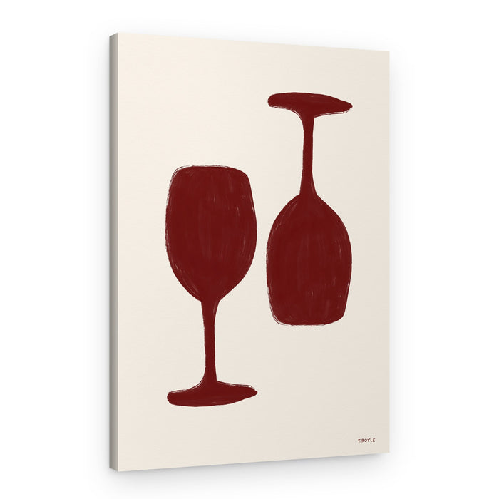 Burgundy Glassware Pair – Canvas Print