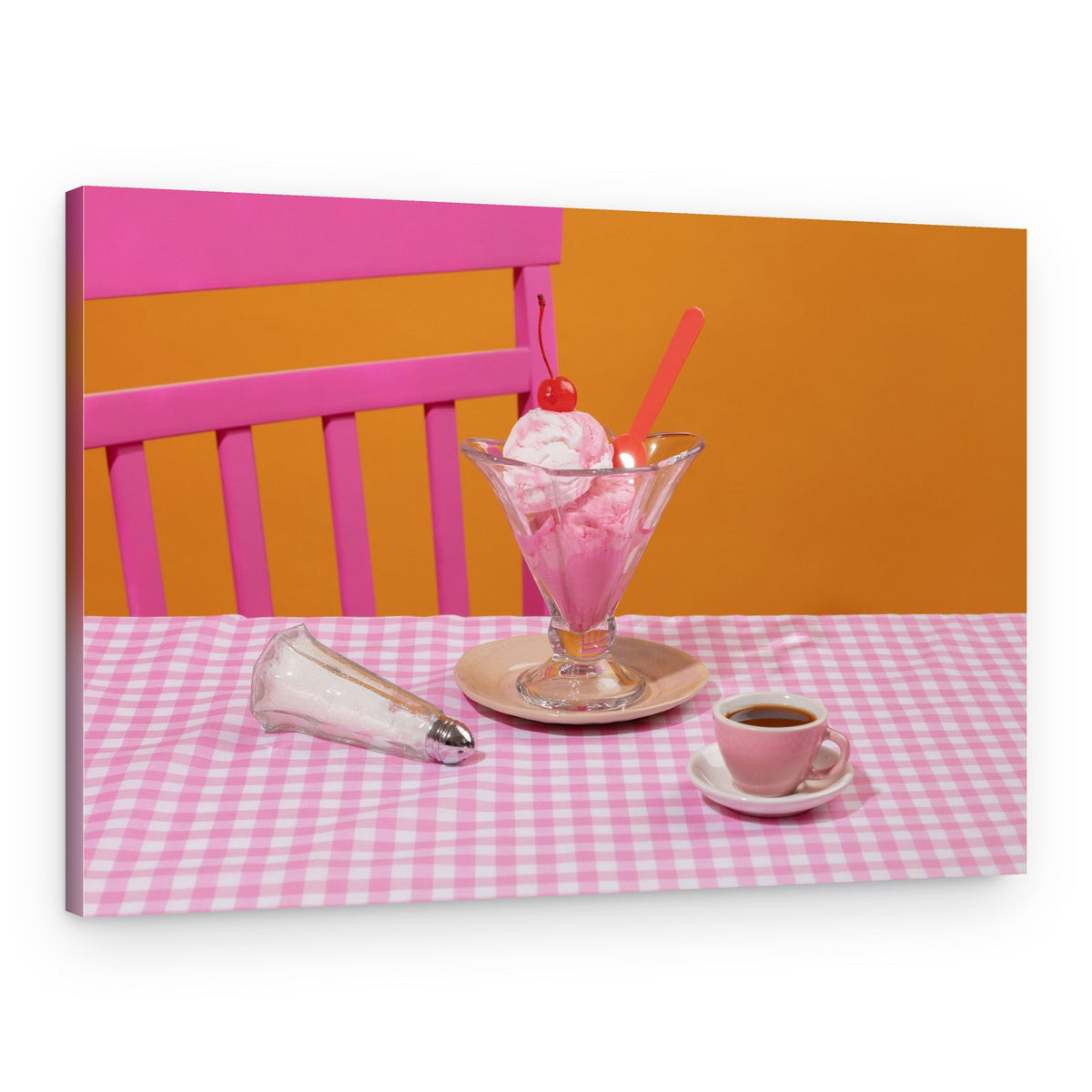 Retro Pink Sundae – Canvas Print