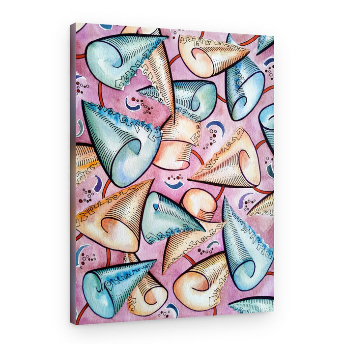 Whimsical Scroll Shapes – Canvas Print
