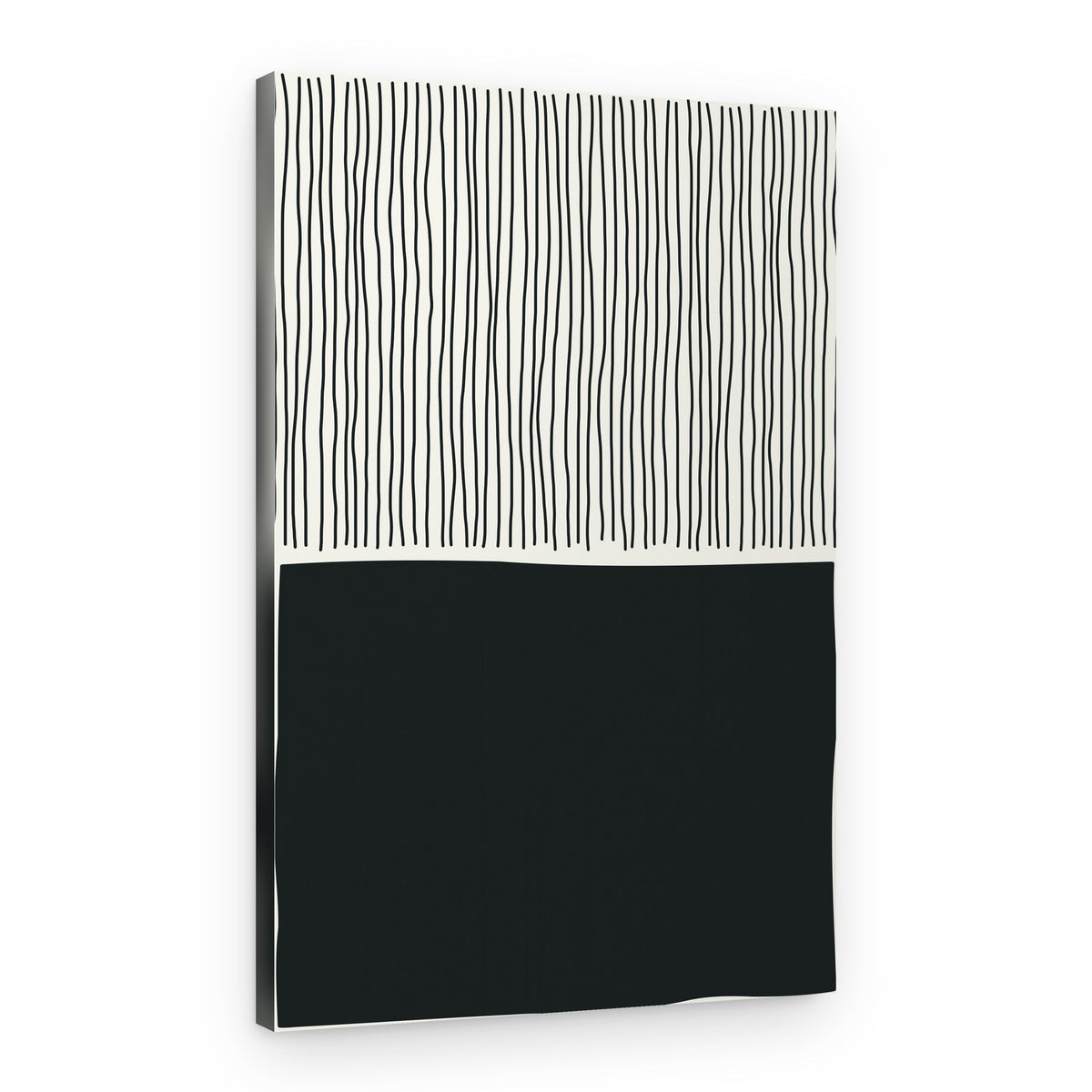 Minimalist Lines Black Block – Canvas Print