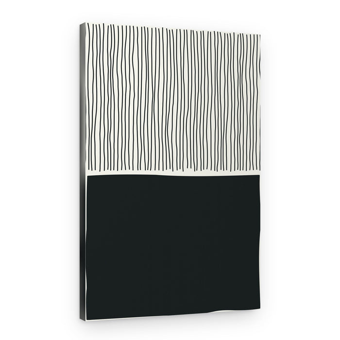 Minimalist Lines Black Block – Canvas Print