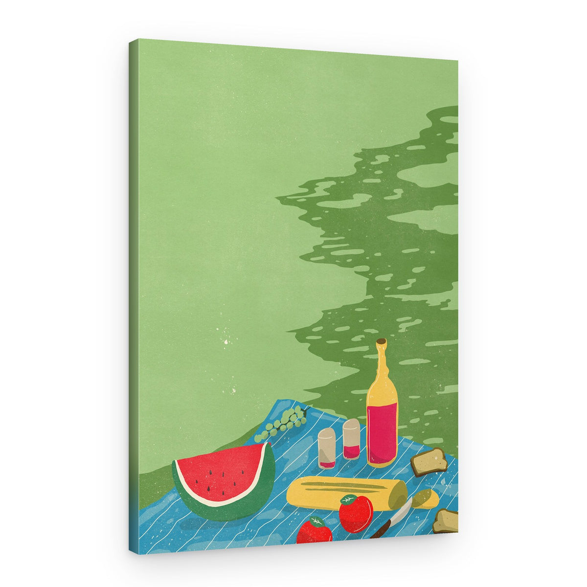 Riverside Picnic Scene – Canvas Print