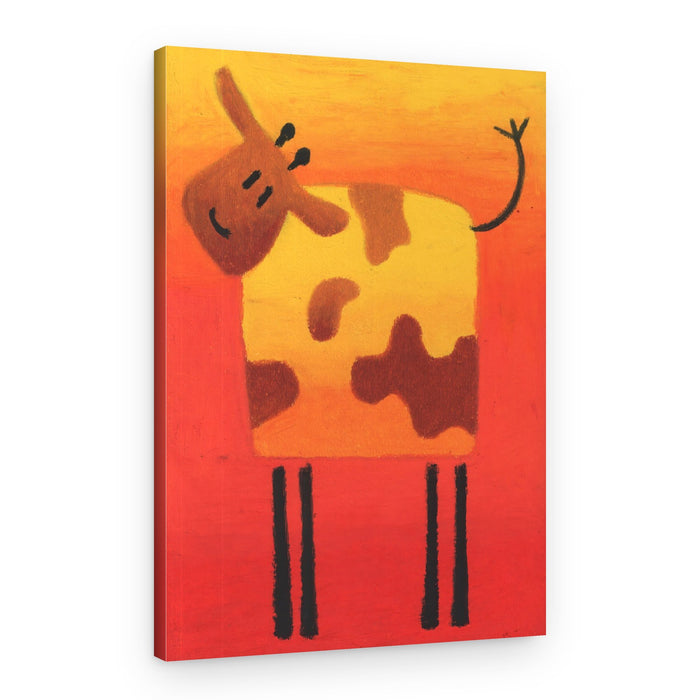 Happy Cartoon Cow – Canvas Print