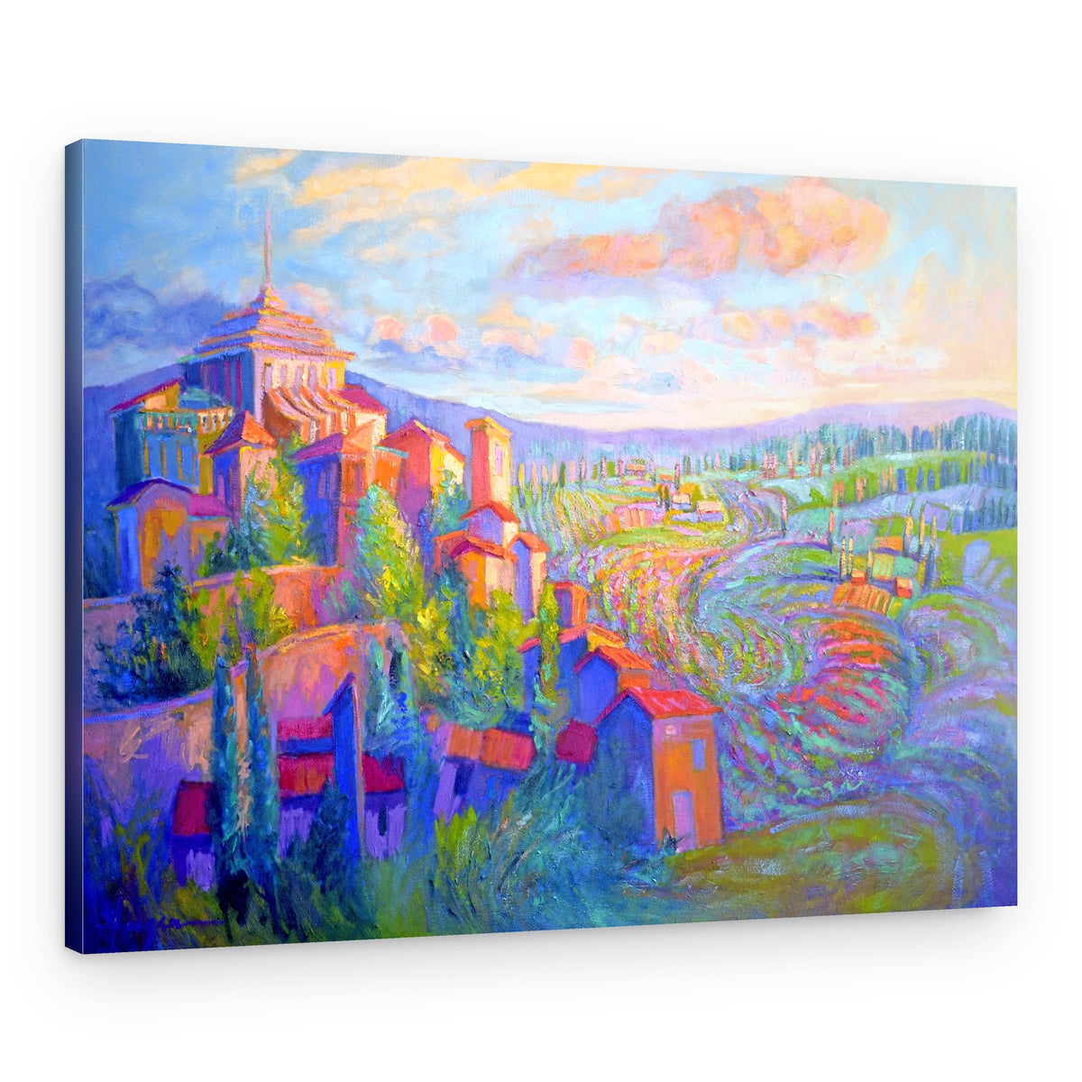 Vibrant Hillside Dawn – Canvas Print