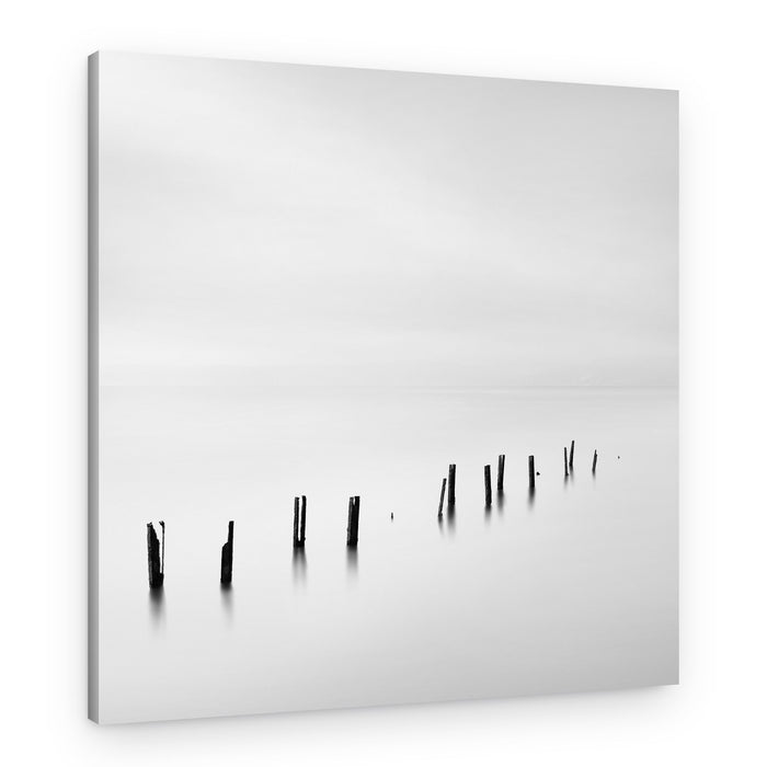 Minimalist Pilings Water – Canvas Print