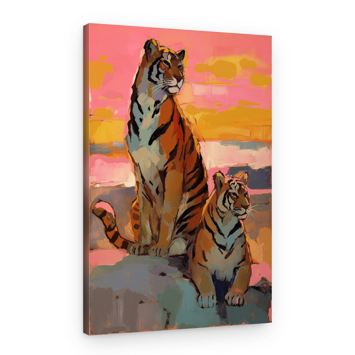 Tigers At Sunset – Canvas Print