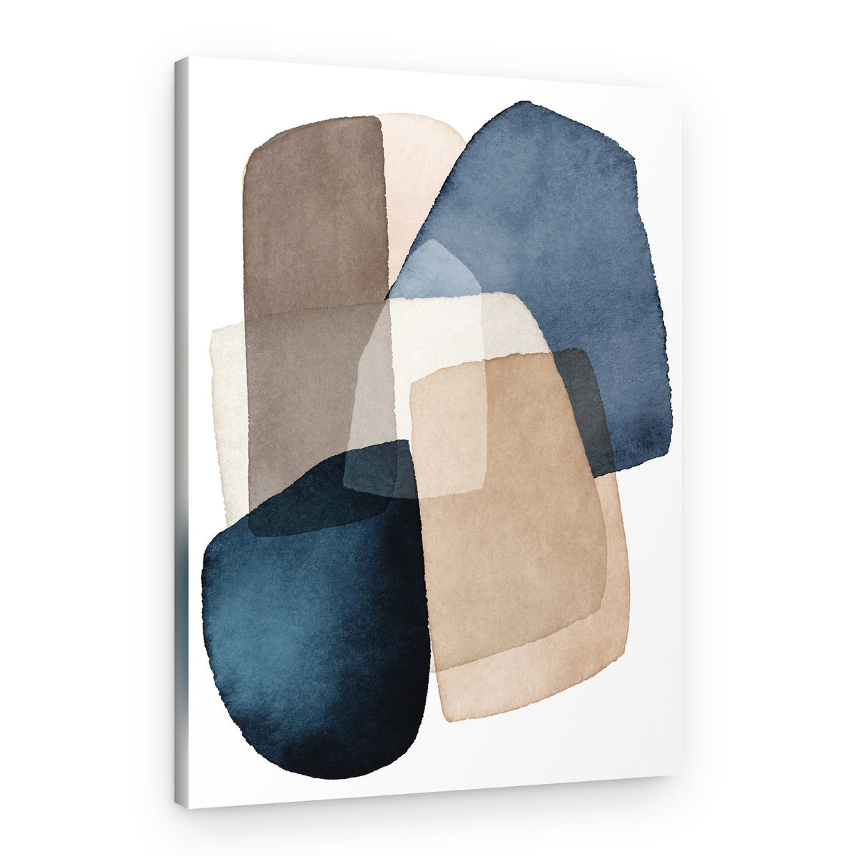 Blue Brown Blocks – Canvas Print