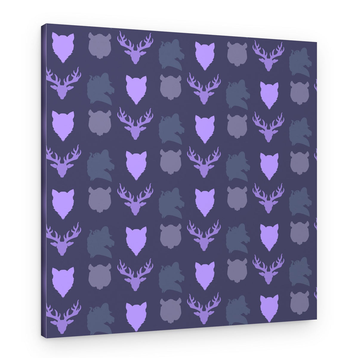 Wild Animal Head Pattern – Canvas Print