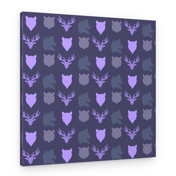 Wild Animal Head Pattern – Canvas Print