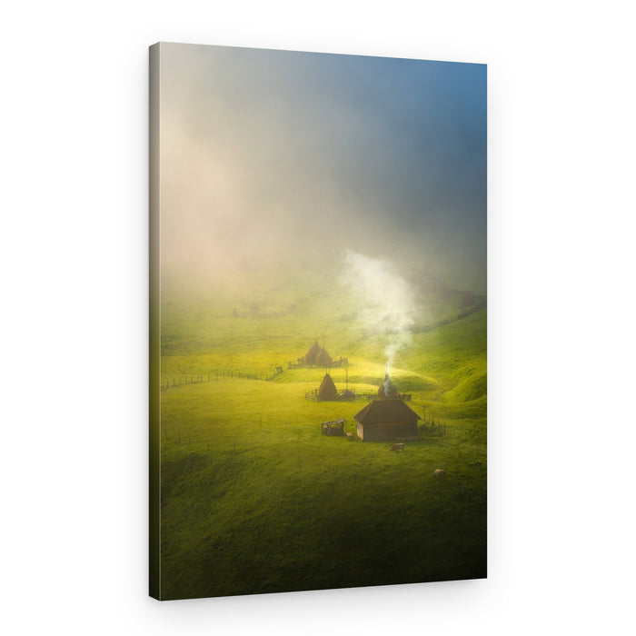 Misty Mountain Homes – Canvas Print