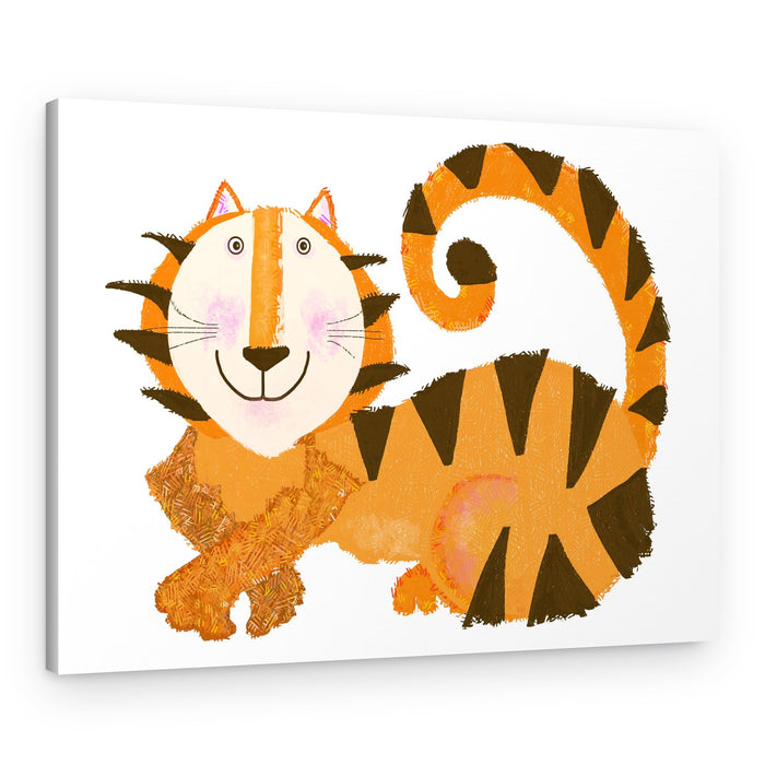 Friendly Cartoon Tiger – Canvas Print