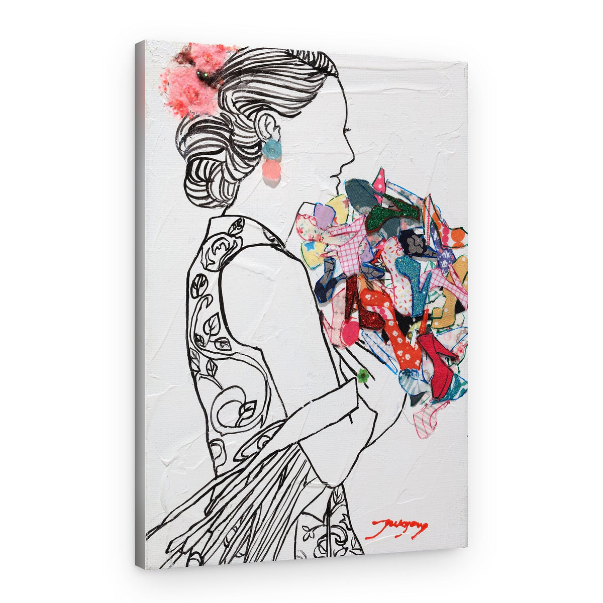 Chic Woman Shoe Bouquet – Canvas Print